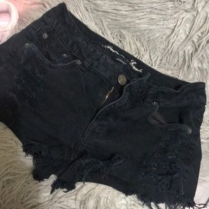 Black American Eagle Jean Shorts